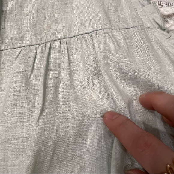 Young Fabulous Broke On The Road Maddox Linen Jumpsuit Blue Sz S 100% Linen Boho - Picture 12 of 16